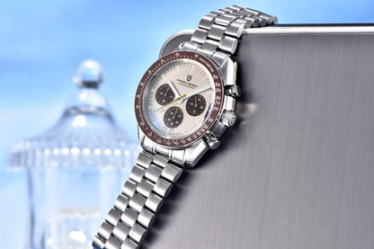 PAGANI DESIGN Planetary Series Saturn Light Tan  Quartz Watch Men Speed Chronograph AR Sapphire crystal Wristwatch Men 2026 New