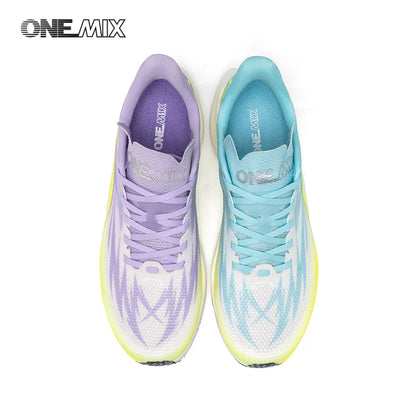 ONEMIX Carbon Plate löparskor för män och kvinnor – andningsbara, dämpande, halkfria, lätta PB-sneakers med bra studs