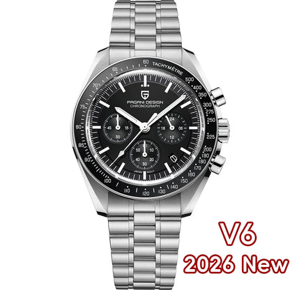 PAGANI DESIGN Planetary Series Saturn Light Tan  Quartz Watch Men Speed Chronograph AR Sapphire crystal Wristwatch Men 2026 New