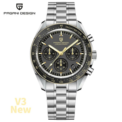 PAGANI DESIGN 2026 Neue rote Luxusuhr für Herren, Quarz-Armbanduhr mit Chronograph, automatischem Datum, wasserdicht, lokaler Versand