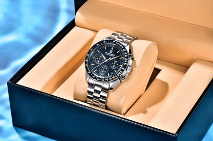 PAGANI DESIGN 2026 Neue rote Luxusuhr für Herren, Quarz-Armbanduhr mit Chronograph, automatischem Datum, wasserdicht, lokaler Versand