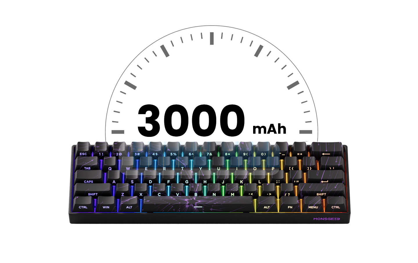 Teclado mecânico Akko MonsGeek FUN60 com interruptores magnéticos 60% Gaming Keyboards Rapid Trigger 0.01mm 8K ARGB HE/TMR personalizado