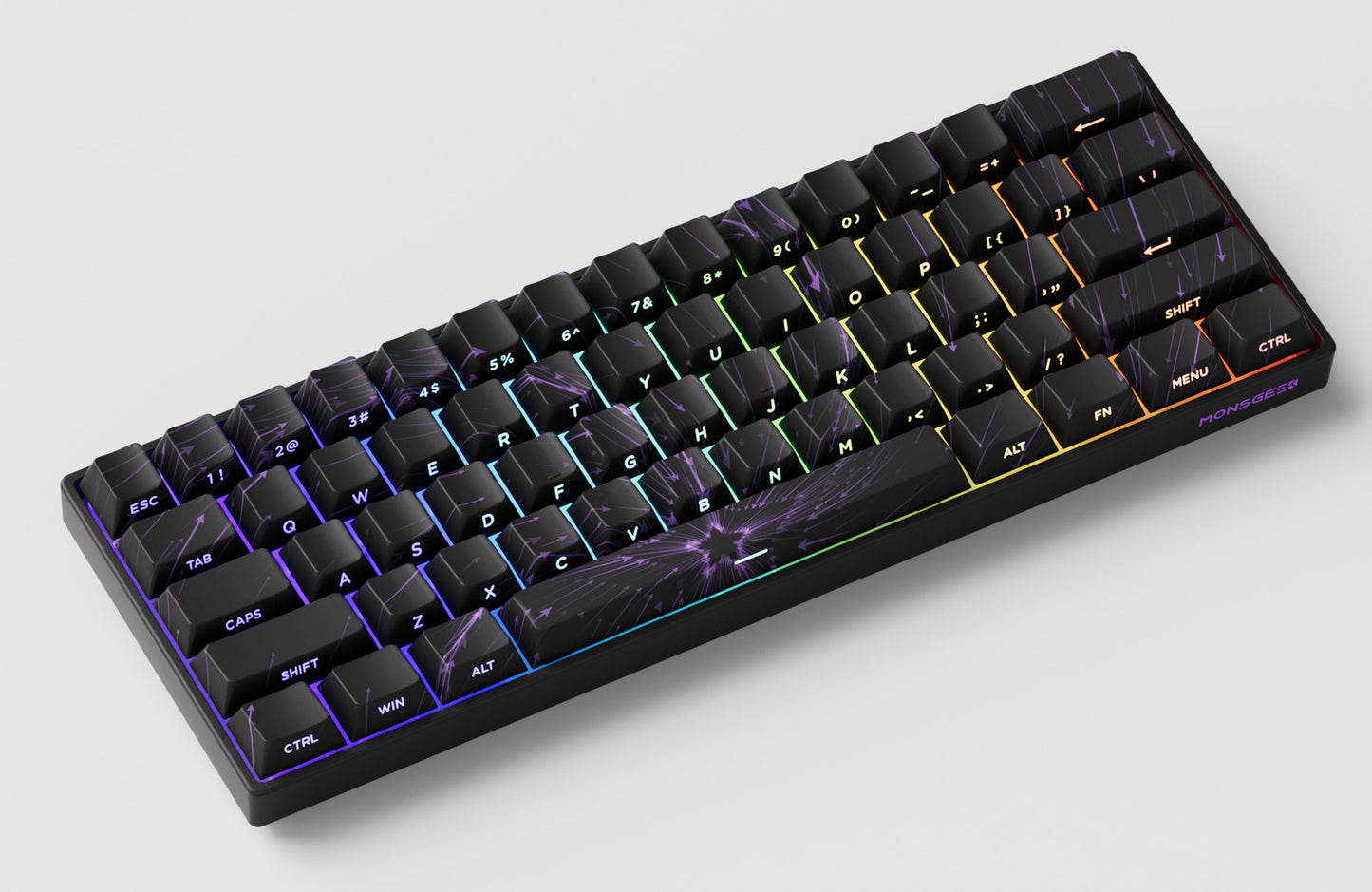 Teclado mecânico Akko MonsGeek FUN60 com interruptores magnéticos 60% Gaming Keyboards Rapid Trigger 0.01mm 8K ARGB HE/TMR personalizado