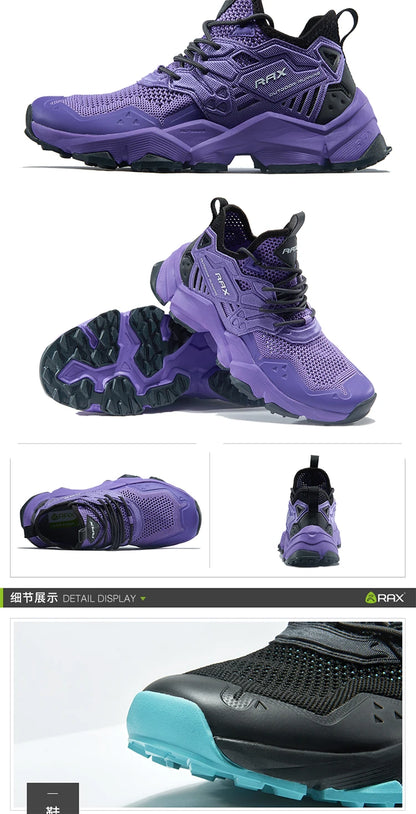 RAX Running Shoes Men&Women Outdoor Sport Shoes Breathable Lightweight Sneakers Air Mesh Upper Anti-slip Natural Rubber Outsole
