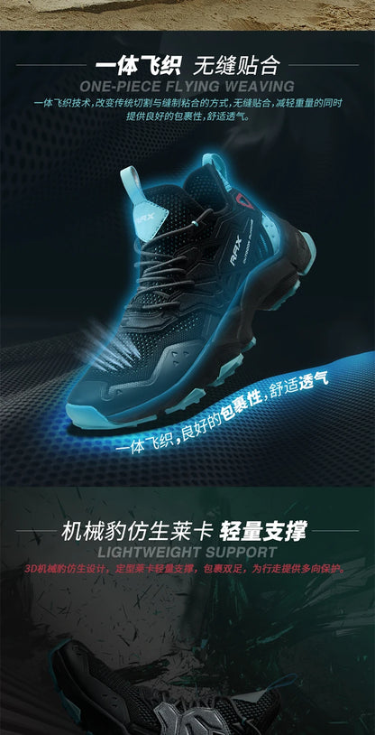 RAX Running Shoes Men&Women Outdoor Sport Shoes Breathable Lightweight Sneakers Air Mesh Upper Anti-slip Natural Rubber Outsole