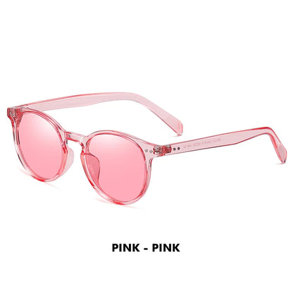 LM Retro runde solbriller til kvinder og mænd, ultralette TR90, polariserede, unisex, kørselsbriller, vintage solbriller, UV400, Gafas De Sol