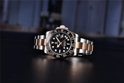 PAGANI DESIGN Men's Automatic Watches Sapphire Glass 40mm Ceramic GMT Mechanical Wristwatch Top Brand Sports Waterproof Men's Watch