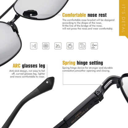 CoolPandas High Quality Sunglasses Polarized Men Women Photochromic UV400 Protection Driving Sun Glasses Unisex Chameleon Lens