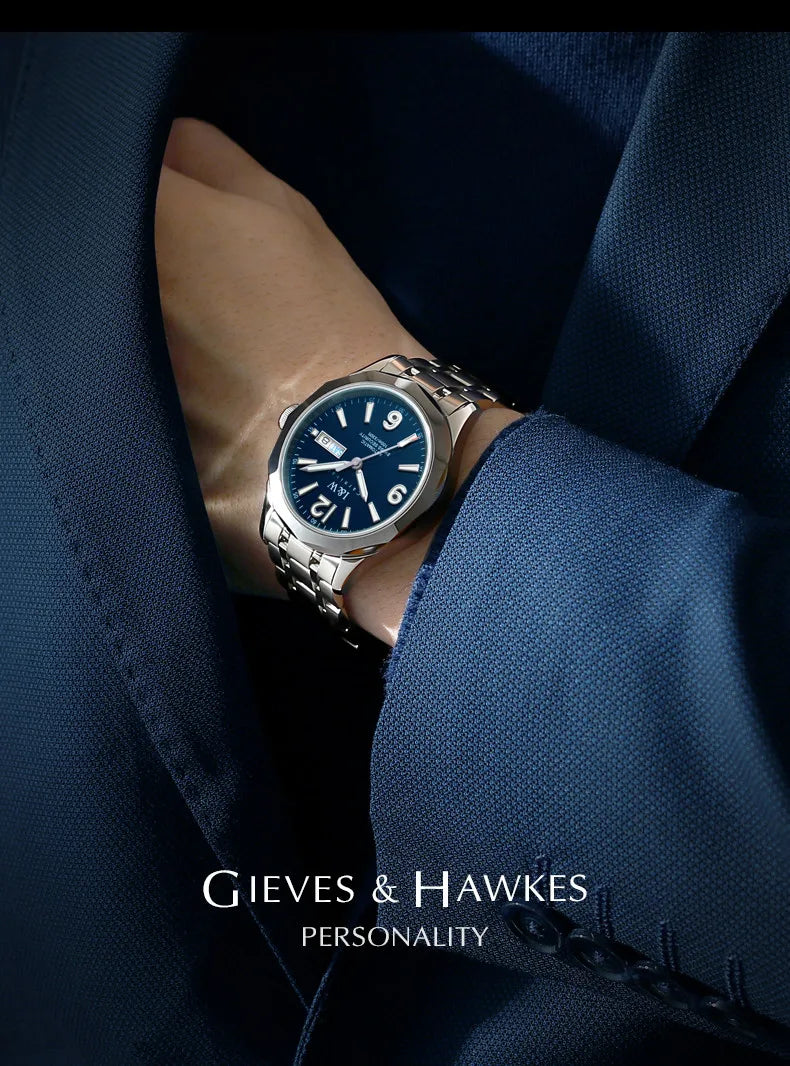 CARNIVAL Herren-Armbanduhr aus Wolfram – mechanische Luxusuhr mit NH36-Automatikwerk, wasserdicht