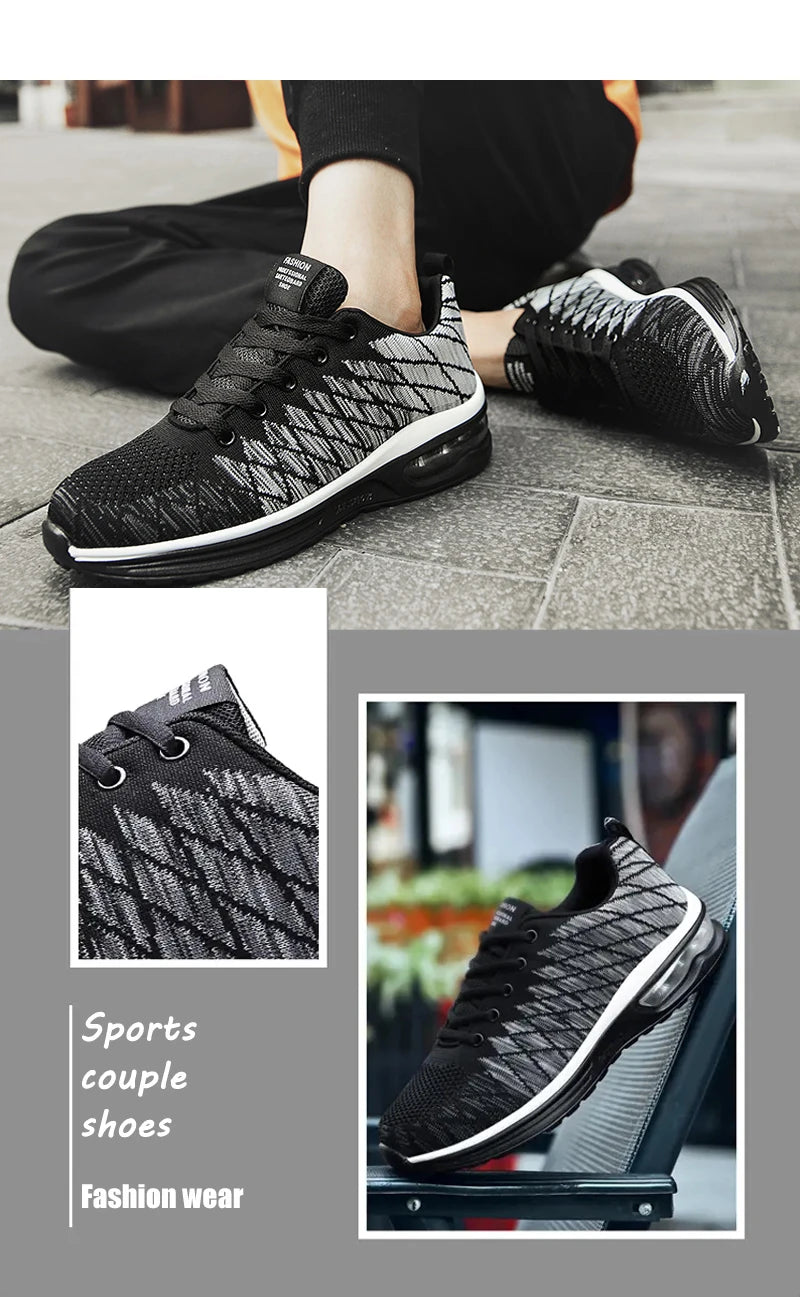 Löparskor för män, fashionabla, andningsbara, utomhus-, sportskor för män, sneakers, bekväma sportskor för kvinnor