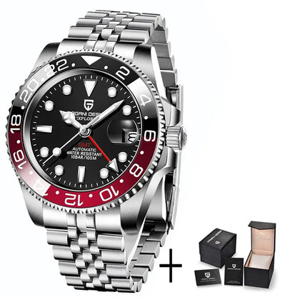PAGANI DESIGN Men's Automatic Watches Sapphire Glass 40mm Ceramic GMT Mechanical Wristwatch Top Brand Sports Waterproof Men's Watch