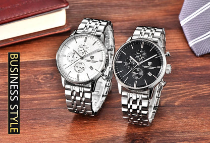 PAGANI DESIGN Men's Fashion Casual Brand Watch Waterproof 30m Luxury Leather Sports Quartz Chronograph VK67 Relogio Masculino