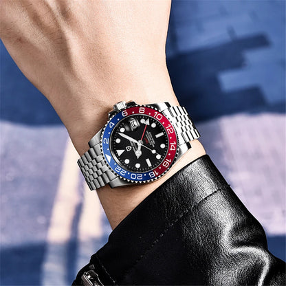 PAGANI DESIGN Men's Automatic Watches Sapphire Glass 40mm Ceramic GMT Mechanical Wristwatch Top Brand Sports Waterproof Men's Watch
