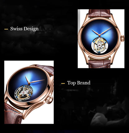 AESOP Flying Tourbillon Skeleton Watch For Men Mechanical Waterproof Mens Watches Top Brand Luxury Movement Stainless Steel 2025
