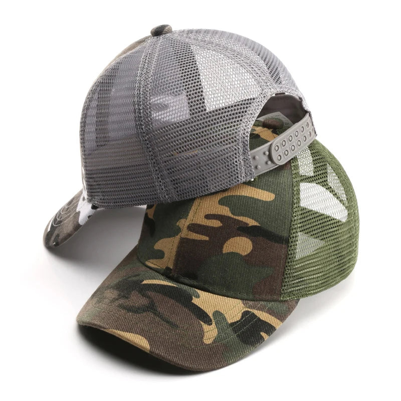 Sommer 3-10 år Forældre og børn Matchende camouflage-baseballkasketter i mesh til babyer Udendørs afslappet solbeskyttelse Åndbar solskærm T30
