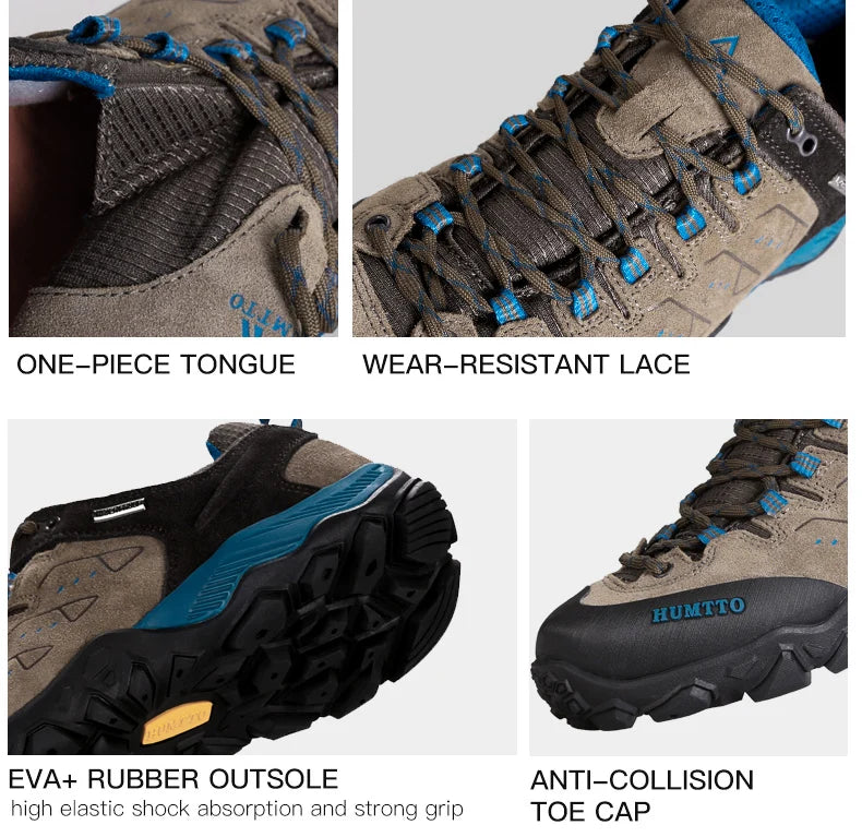 HUMTTO Trekking Shoes for Women Winter Hiking Shoes Women's Waterproof New Luxury Designer Climbing Leather Casual Woman Sneakers