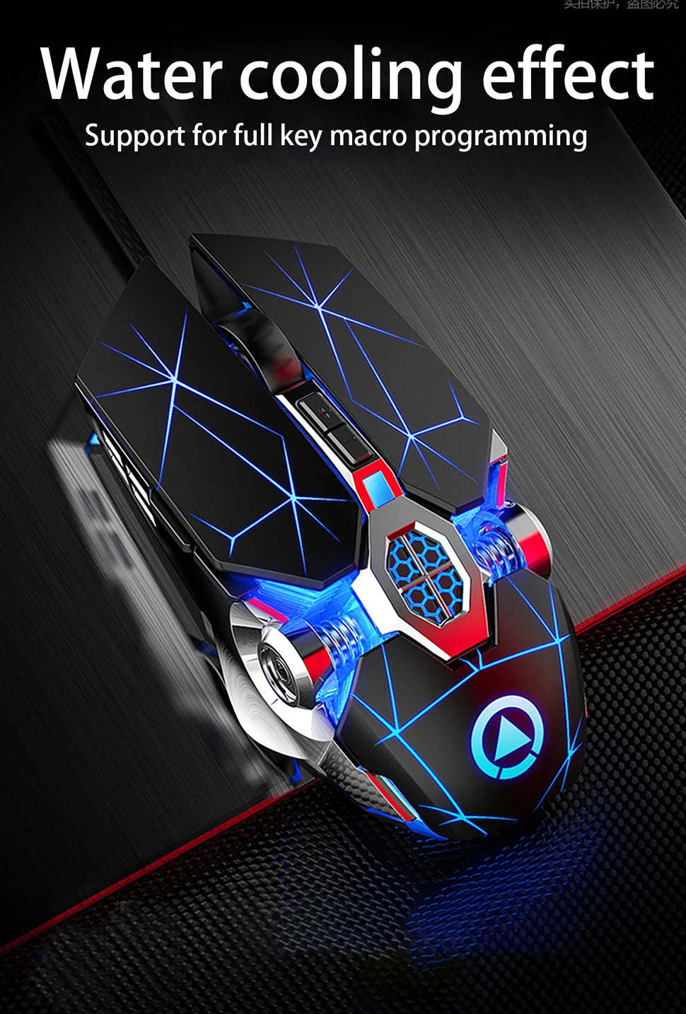 Neue professionelle Gaming-Maus 3200dpi 7 Tasten, hintergrundbeleuchtete Computermaus mit Makro-Unterstützung, mechanische kabelgebundene Silent-Maus