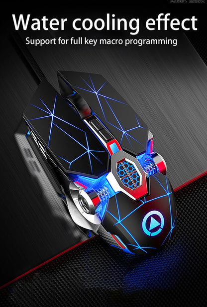 Neue professionelle Gaming-Maus 3200dpi 7 Tasten, hintergrundbeleuchtete Computermaus mit Makro-Unterstützung, mechanische kabelgebundene Silent-Maus
