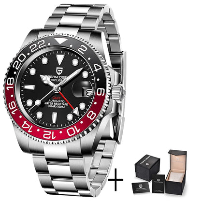 PAGANI DESIGN Men's Automatic Watches Sapphire Glass 40mm Ceramic GMT Mechanical Wristwatch Top Brand Sports Waterproof Men's Watch
