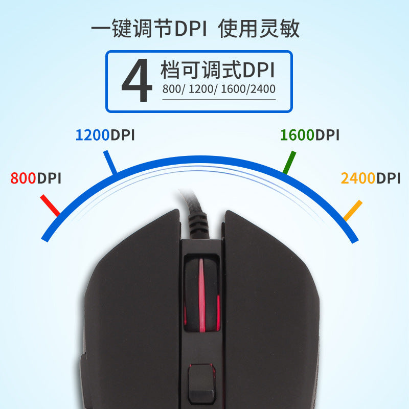 Цветна светеща мишка с USB-C и бутон за заглушаване за лаптоп с Type-C, геймърска мишка