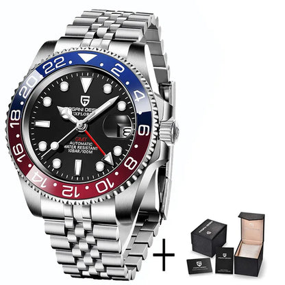 PAGANI DESIGN Men's Automatic Watches Sapphire Glass 40mm Ceramic GMT Mechanical Wristwatch Top Brand Sports Waterproof Men's Watch