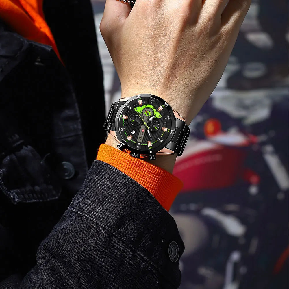 CURREN Men Watch Top Brand Luxury Sports Quartz Mens Watches Full Steel Waterproof Chronograph Wristwatch Men Relogio Masculino