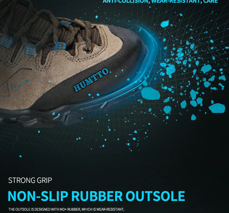 HUMTTO Trekking Shoes for Women Winter Hiking Shoes Women's Waterproof New Luxury Designer Climbing Leather Casual Woman Sneakers