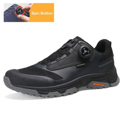 HUMTTO Waterproof Hiking Shoes Mountain Trekking Boots Black Camping Sneakers for Men Safety Climbing Sport Tactical Mens Shoes