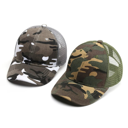 Sommer 3-10 år Forældre og børn Matchende camouflage-baseballkasketter i mesh til babyer Udendørs afslappet solbeskyttelse Åndbar solskærm T30
