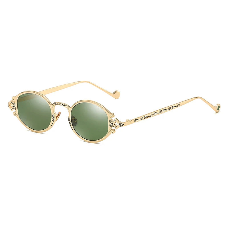 Cateye Street Shoot solbriller til mænd og kvinder, retro, steampunk, gotiske, ovale solbriller med udskåret metalstel, Gafas sol mujer