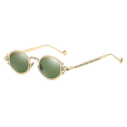 Cateye Street Shoot solbriller til mænd og kvinder, retro, steampunk, gotiske, ovale solbriller med udskåret metalstel, Gafas sol mujer