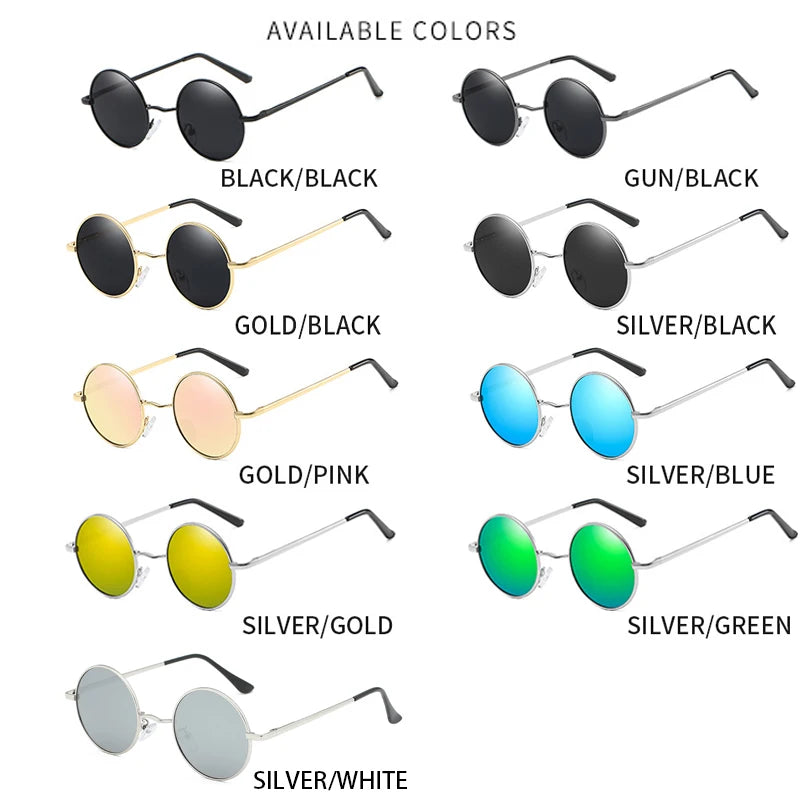RUOBO Retro Polarized Round Metal Frame Sunglasses Eyewear For Men and Women Driving Fishing Brand Designer Sun Glasses UV400