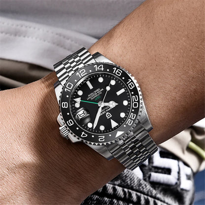 PAGANI DESIGN Men's Automatic Watches Sapphire Glass 40mm Ceramic GMT Mechanical Wristwatch Top Brand Sports Waterproof Men's Watch