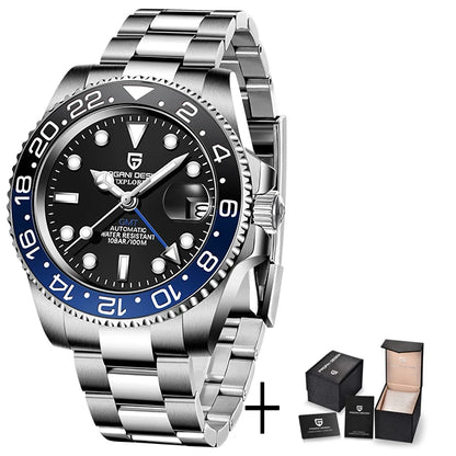 PAGANI DESIGN Men's Automatic Watches Sapphire Glass 40mm Ceramic GMT Mechanical Wristwatch Top Brand Sports Waterproof Men's Watch