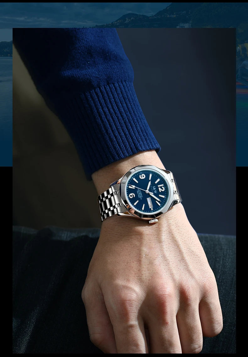 CARNIVAL Herren-Armbanduhr aus Wolfram – mechanische Luxusuhr mit NH36-Automatikwerk, wasserdicht