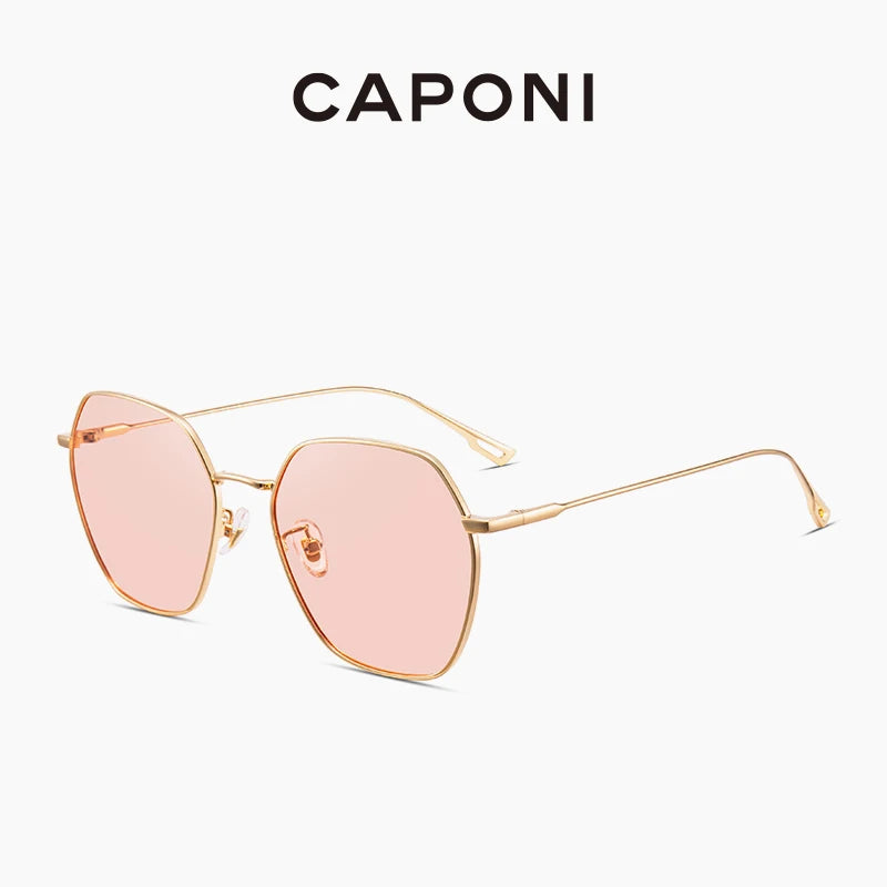 CAPONI Gradient Women's Sunglasses Polarized Fashion Brand Designer Sun Glasses Anti UV Ray Original Decorative Shades CP21015