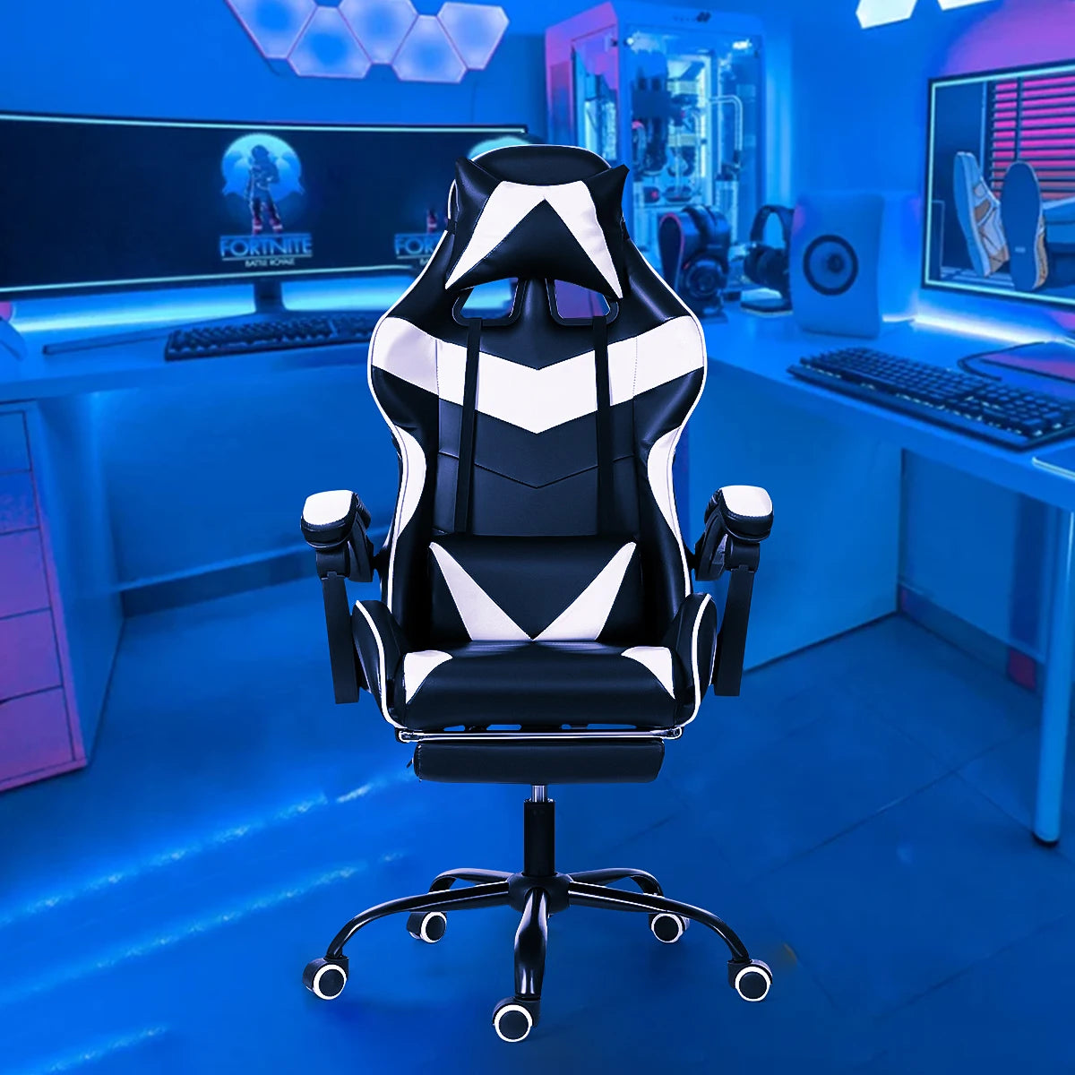 Chaise de bureau en cuir Joylive, chaise de jeu WCG, chaise ergonomique pour ordinateur, pivotante, inclinable, pour salle de jeu