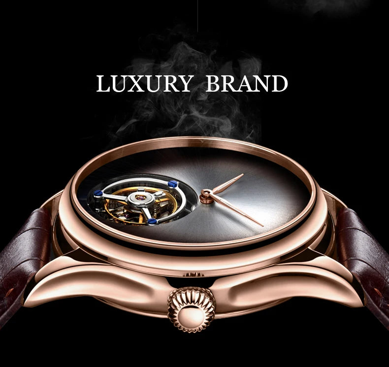 AESOP Flying Tourbillon Skeleton Watch For Men Mechanical Waterproof Mens Watches Top Brand Luxury Movement Stainless Steel 2025