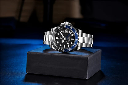 PAGANI DESIGN Men's Automatic Watches Sapphire Glass 40mm Ceramic GMT Mechanical Wristwatch Top Brand Sports Waterproof Men's Watch