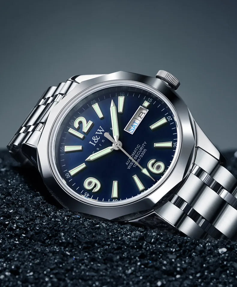 CARNIVAL Herren-Armbanduhr aus Wolfram – mechanische Luxusuhr mit NH36-Automatikwerk, wasserdicht
