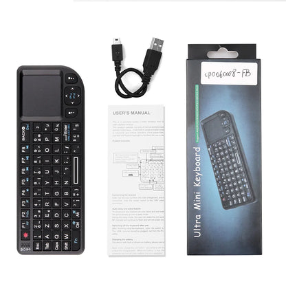 A8 Mini Wireless Keyboard 2.4G RF Backlit Touchpad Russian English Keyboard For MacBook iPad PC Tablet USB Rechargeable Air Mouse
