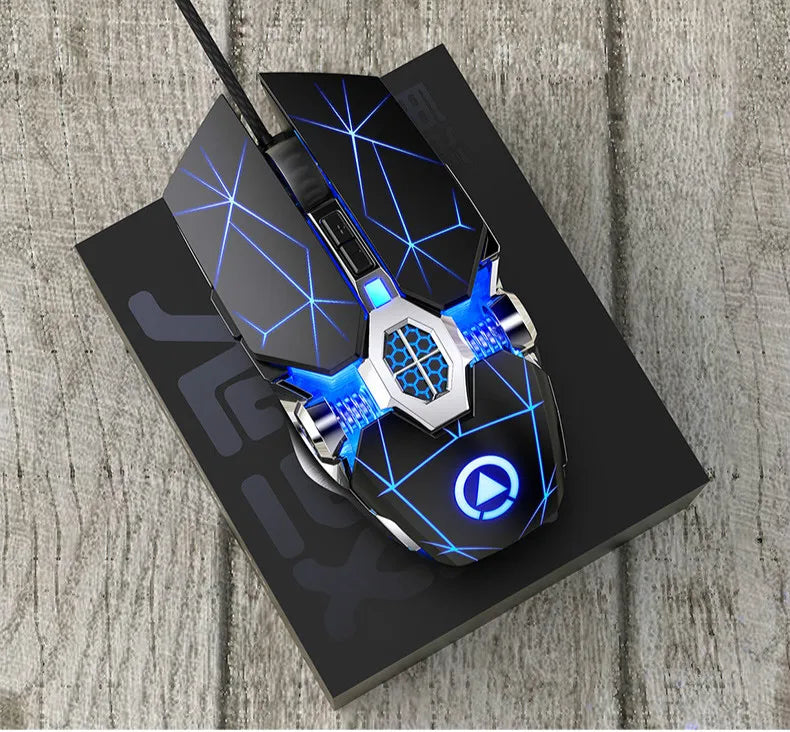 Neue professionelle Gaming-Maus 3200dpi 7 Tasten, hintergrundbeleuchtete Computermaus mit Makro-Unterstützung, mechanische kabelgebundene Silent-Maus