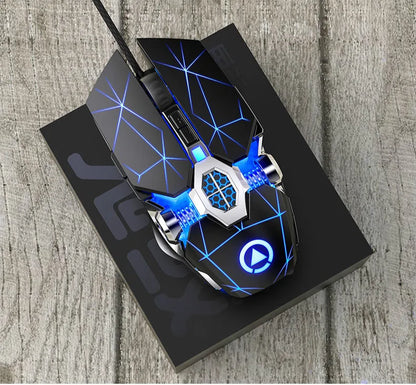Neue professionelle Gaming-Maus 3200dpi 7 Tasten, hintergrundbeleuchtete Computermaus mit Makro-Unterstützung, mechanische kabelgebundene Silent-Maus