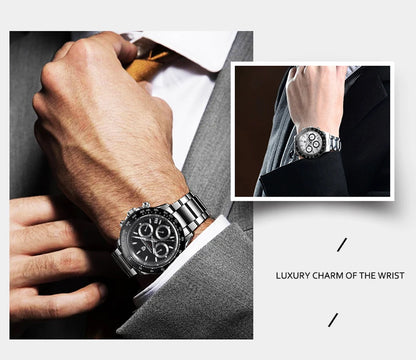 PAGANI DESIGN 2025 New Men's Watches Luxury Rose Gold Quartz Watch For Men 100M Waterproof Sports Chronograph Wristwatch Men