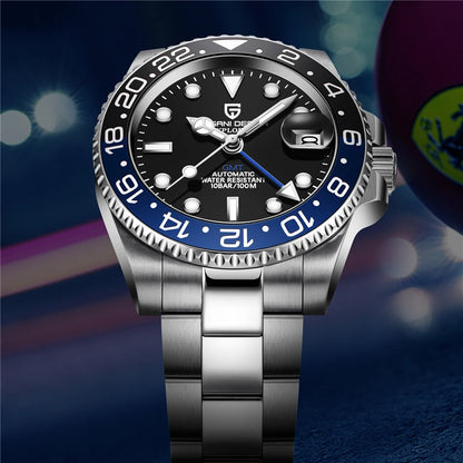 PAGANI DESIGN Men's Automatic Watches Sapphire Glass 40mm Ceramic GMT Mechanical Wristwatch Top Brand Sports Waterproof Men's Watch