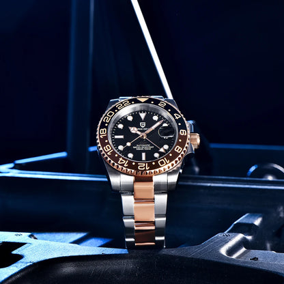 PAGANI DESIGN Men's Automatic Watches Sapphire Glass 40mm Ceramic GMT Mechanical Wristwatch Top Brand Sports Waterproof Men's Watch
