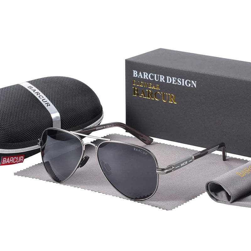 BARCUR Polarized Mens Sunglasses Pilot Sun Glasses for Men accessories Driving Fishing Hiking Eyewear Oculos Gafas De Sol