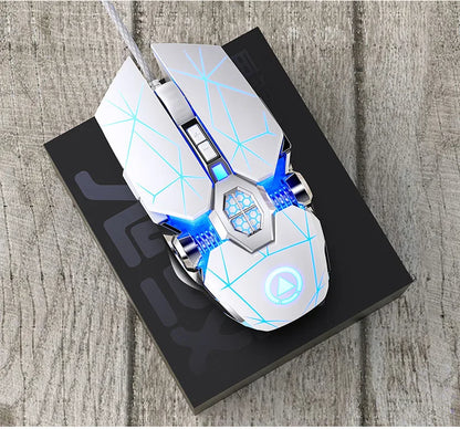 Neue professionelle Gaming-Maus 3200dpi 7 Tasten, hintergrundbeleuchtete Computermaus mit Makro-Unterstützung, mechanische kabelgebundene Silent-Maus