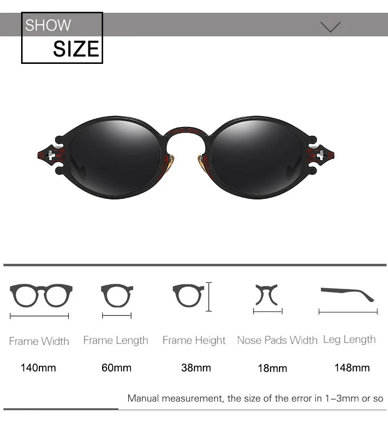 Cateye Street Shoot solbriller til mænd og kvinder, retro, steampunk, gotiske, ovale solbriller med udskåret metalstel, Gafas sol mujer