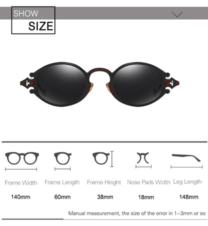 Cateye Street Shoot solbriller til mænd og kvinder, retro, steampunk, gotiske, ovale solbriller med udskåret metalstel, Gafas sol mujer